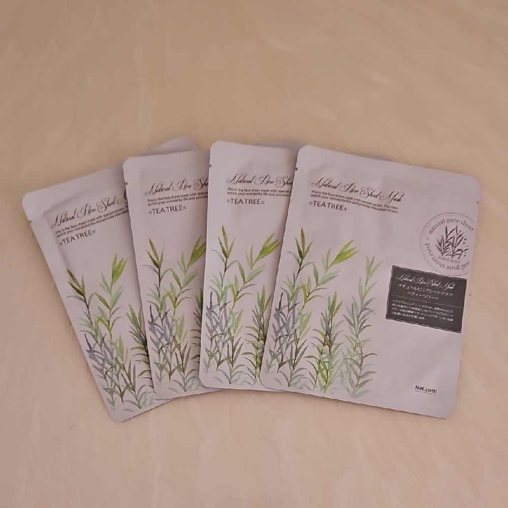 Tea Tree Skincare Sheet Mask Set - White and Green